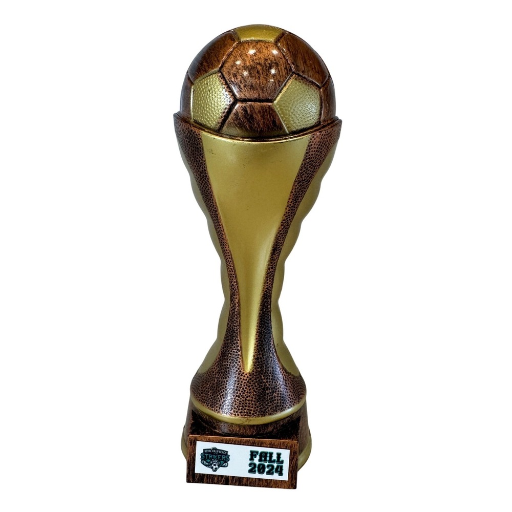 Royal Palm Beach Strikers Soccer Trophy Fall 2024 Gold and Bronze Tone Award